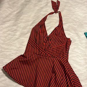 Odille stripe halter top in Medium. Fully lined for better fit.